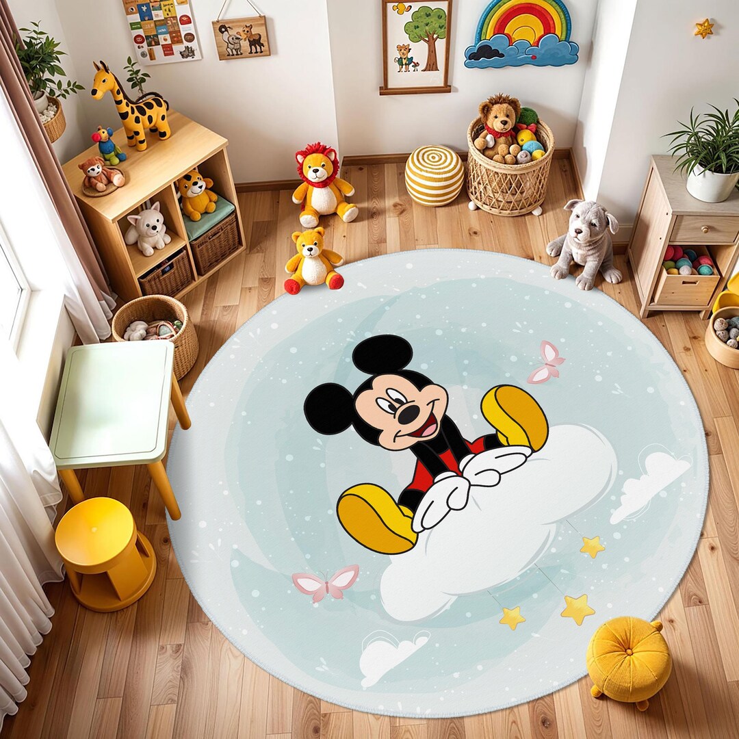 Mouse Pelt Rug Mickey Mouse Rug, Mickey Mouse Kids Room Carpet, Minnie Mouse Kids ...