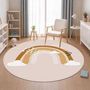 Rainbow Kids Carpet, Baby Rug, Boho Baby Carpet, Scandinavian Kids Room Carpet, Nursery Rug, Boho Soft Kids Rug, Boho Round Rainbow Rug