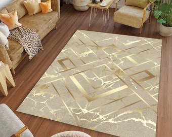 Gold Teppich, Moderner Teppich, Gold Teppich, Gold Teppich, Marmor Muster Teppich, Wohnzimmer Teppich, Meistverkaufte Teppiche, Wohnzimmer Teppich
