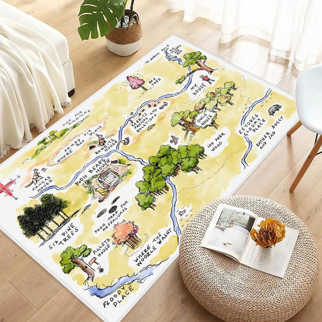 100 Acre Wood Map Rug, Winnie the Pooh Nursery Rug, Winnie the Pooh Rug ...