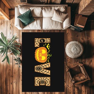 Pumpkin Rug, Halloween Rug, Halloween Decor Rug, Pumpkin Decor Rug, Love Halloween Carpet, Living Room Rug, Happy Halloween Rug, Kitchen Rug