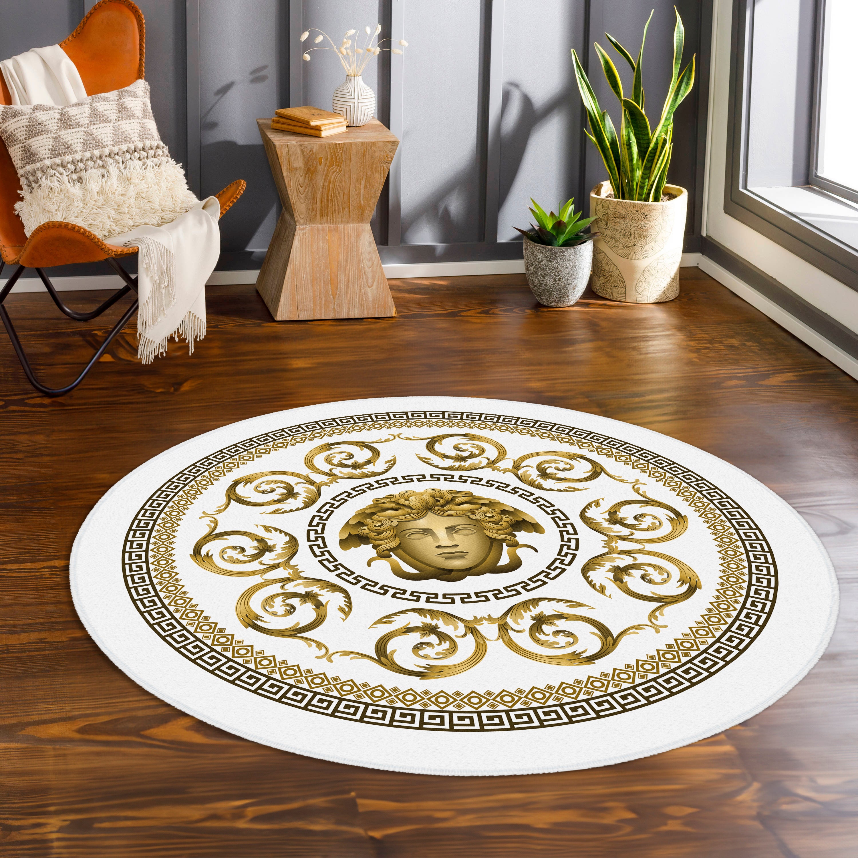 Greek Pattern Rug, Medusa Pattern Rug, Medusa Rugs, Living Room Rug ...