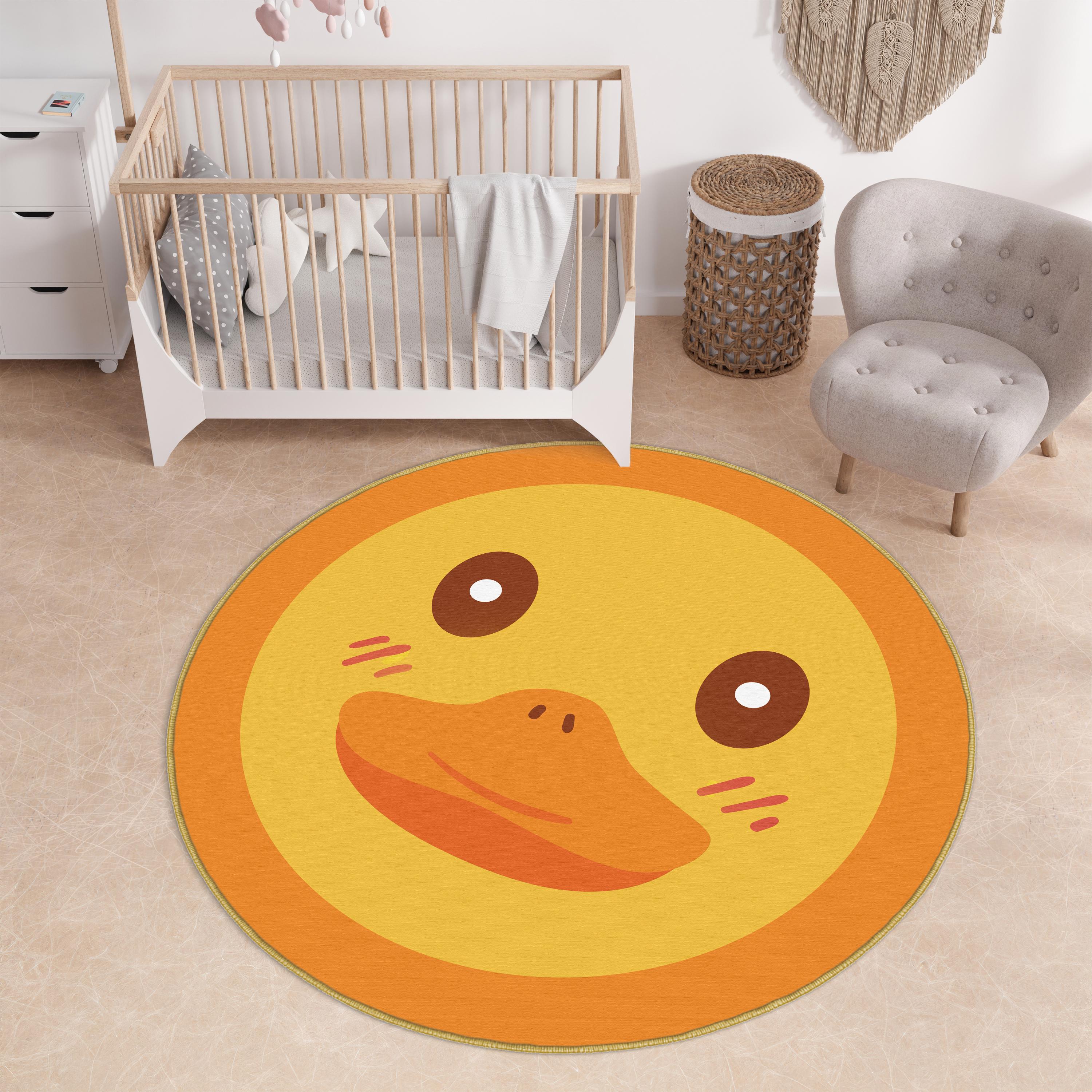 Cute Duck Pattern Kids Rug, Orange Duck Desing Kids Rug,yellow Duck Rug ...