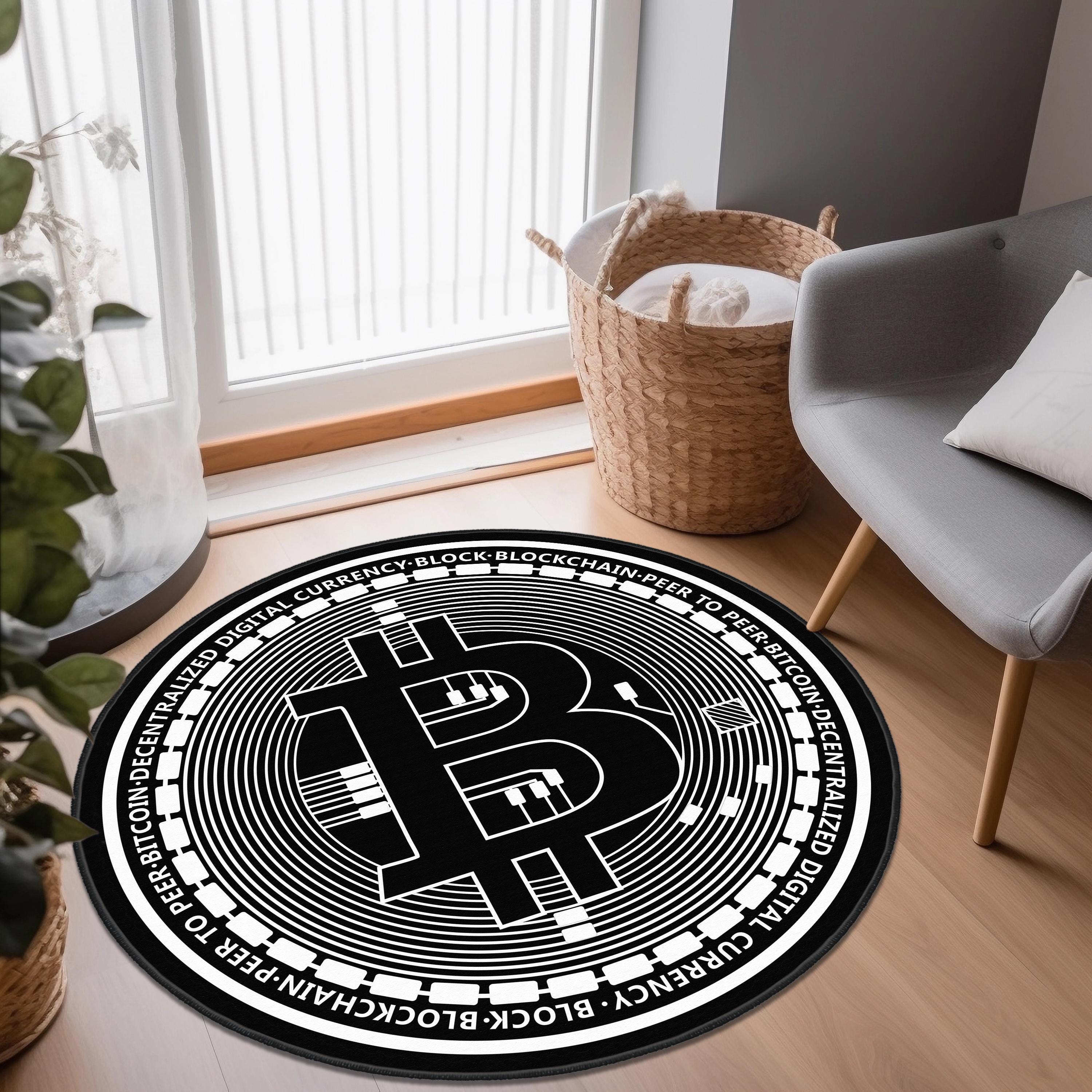 Bitcoin Rug, Cool Office Decor, 3D Bitcoin Carpet, Bitcoin Round Area Rug,  Bitcoin Patterned Decor Rug, Modern Bitcoin Symbol Area Rug - Etsy