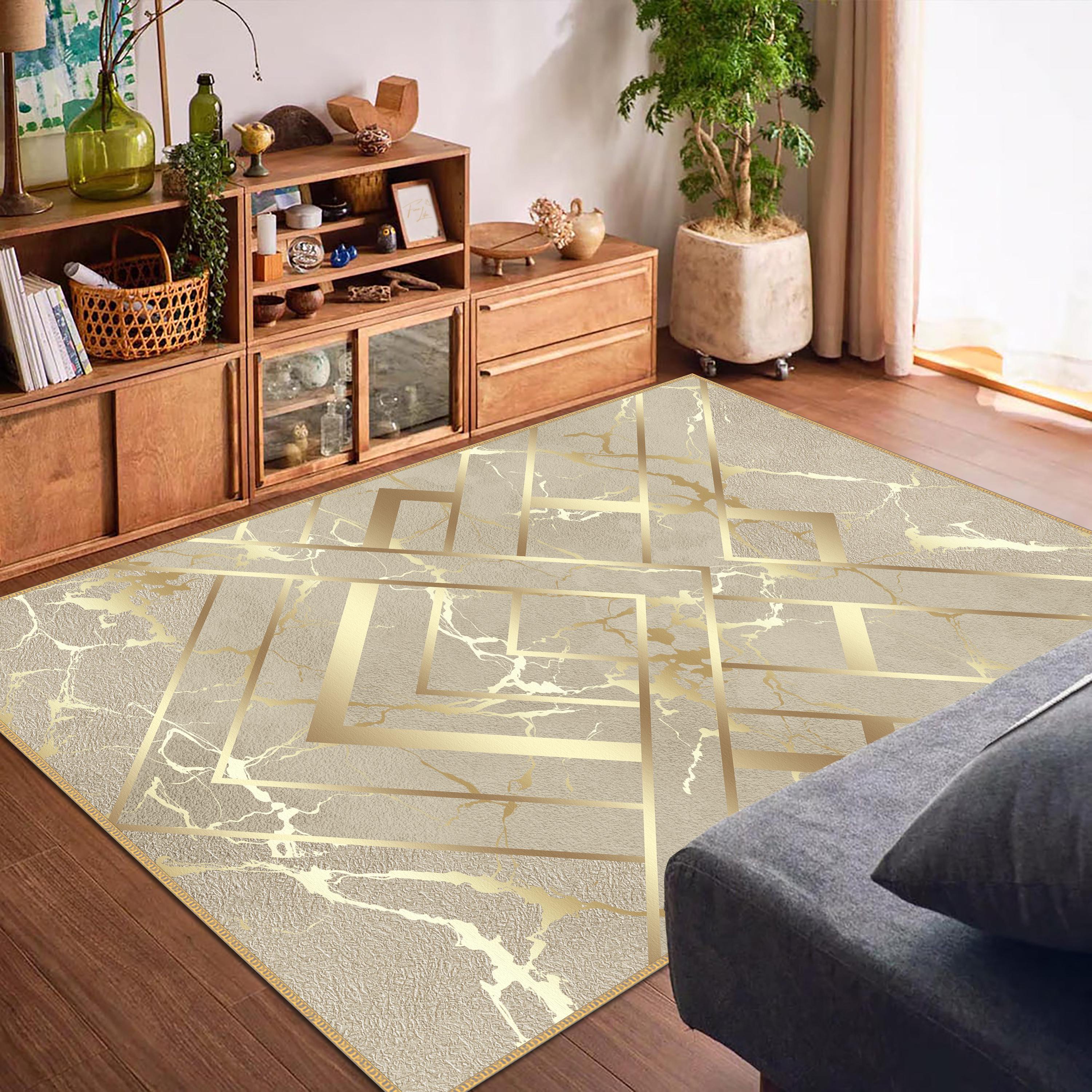 Area Rug Gold Diamond Pattern Gold Carpet, Modern Carpet, Gold Area Rugs, Gold Carpet, Marble Pattern ...