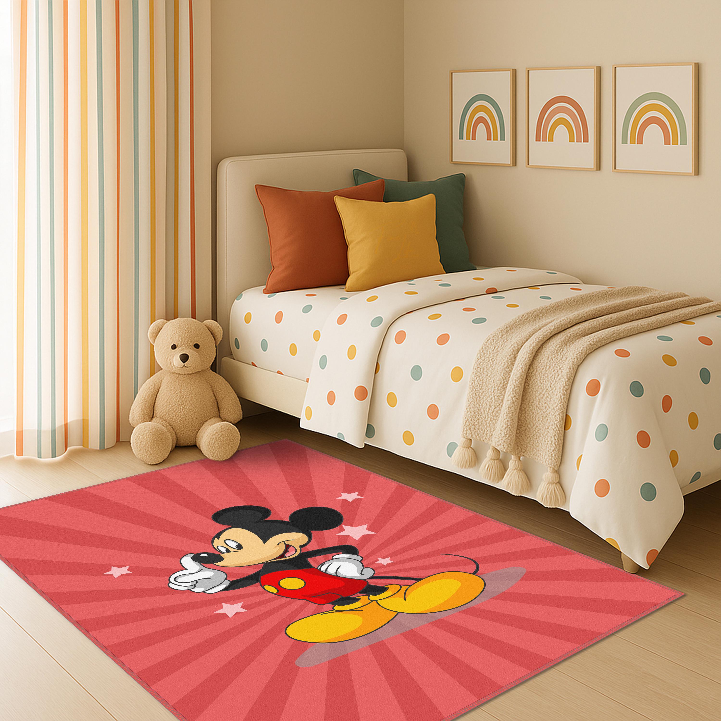 Mickey Rug Grey Mickey Mouse Kids Area Rug, Cute Cartoon Character Rug for Nursery ...