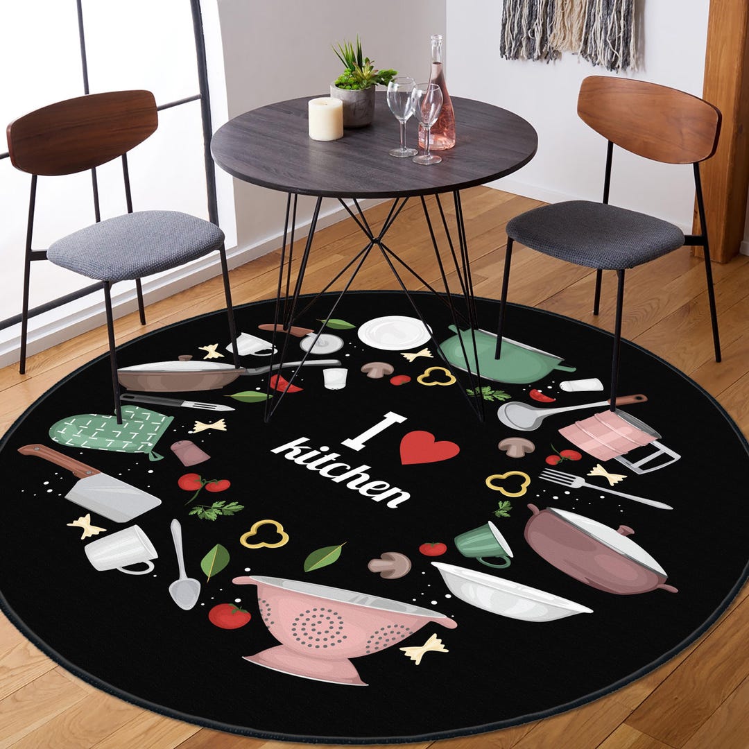 Kitchen Circle Rugs Kitchen Round Carpet, Kitchen Carpet, Washable Non-slip Kitchen Rug ...