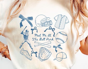 Colagem de beisebol Png Coquette Laço de beisebol PNG Dia do jogo Png Camisa de amante de beisebol Png Mama de beisebol Png No parque de beisebol Presente de dia das mães Png