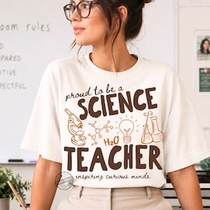 Professeur de sciences PNG, chemise de professeur STEM, t-shirt de professeur de chimie, cadeau de remerciement pour la rentrée des classes, conception de chemise inspirante pour les esprits curieux