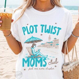 Book Club PNG, Plot Twist Moms Club Shirt, Book Lover Design, Reading Mom Graphic Tee, Cozy Reader Gift, Literary Mom Club