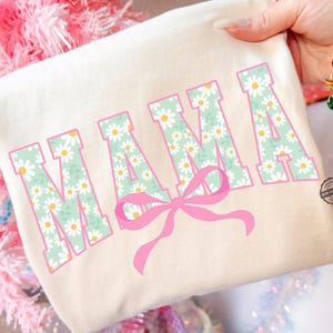 Floral Mama PNG | Daisy Coquette Bow | Spring Summer Mothers Day Shirt Design (Digital Download)