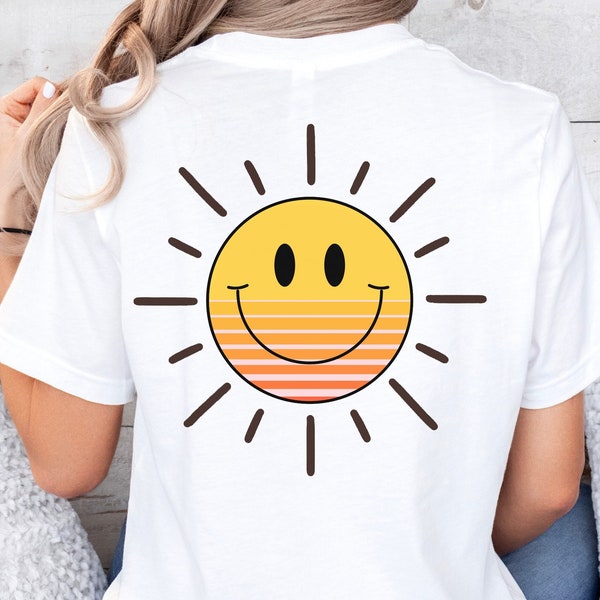 Retro Smiley Sun Face PNG,  Sunshine Girl Mama PNG, Spring Break Summer Sun Vibes Beach Shirt,Happy Face Vacation Shirt  Sublimation Design