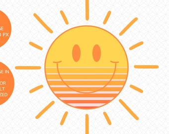 Retro Smiley Sun Face PNG,  Sunshine Girl Mama PNG, Spring Break Summer Sun Vibes Beach Shirt,Happy Face Vacation Shirt  Sublimation Design
