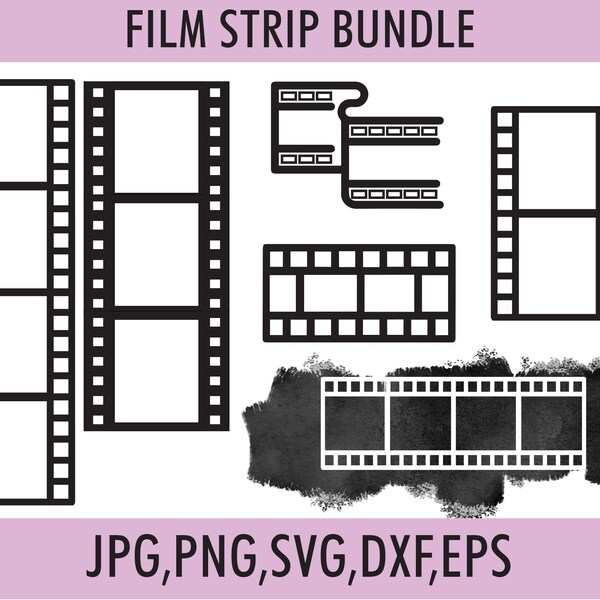 Film Strip SVG, Film Strip SVG Bundle, Vintage Film SVG, Negative Film Tape svg, Cut File, Customizable files