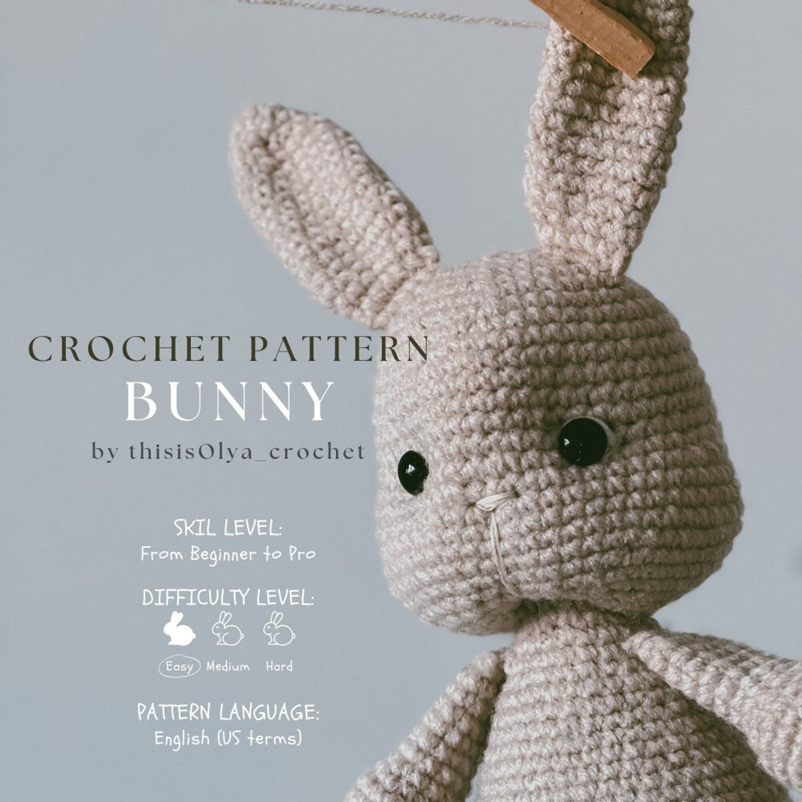 Crochet Rabbit Pattern Fast Crochet Bunny Pattern (PDF FILE) | Pattern in English | Crochet Rabbit ...