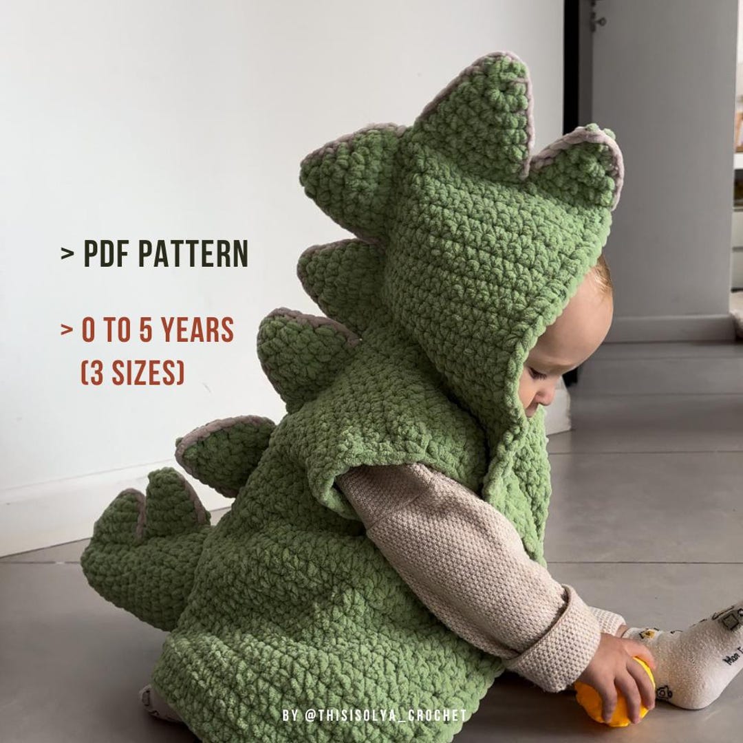 KIDS' Dinosaur Vest Crochet Pattern to Years Pattern is in