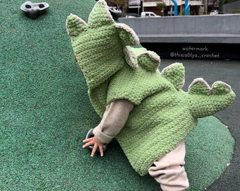 Patrón de crochet para chaleco de dinosaurio para niños De a años  Patrón en inglés Apto para principiantes Tallas en Disfraz de
