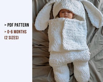 Bunny Blanket Crochet Pattern | Beginner Friendly, 0-6 Months (PDF FILE)