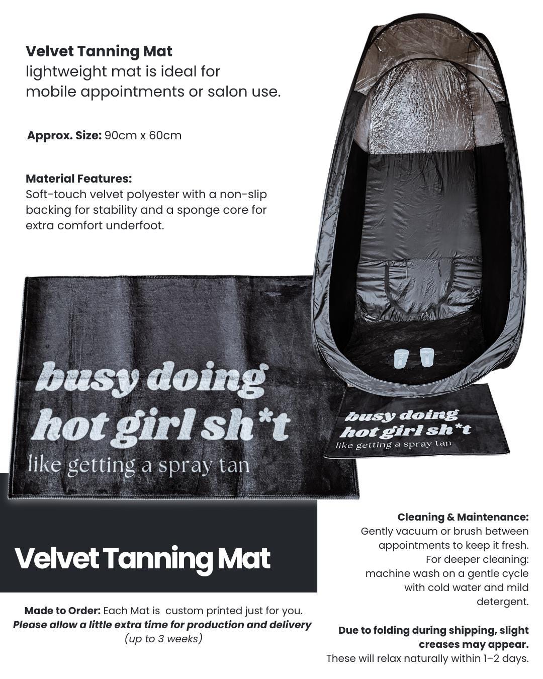 SPRAY TAN MAT | Velvet Tanning Mat for Spray Tan Tent | Spray Tan Tent ...