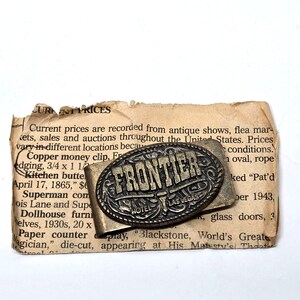 VTG Frontier Hotel Las Vegas Copper Money Clip 2&quot; x 1 1/16&quot; Antique Collectible