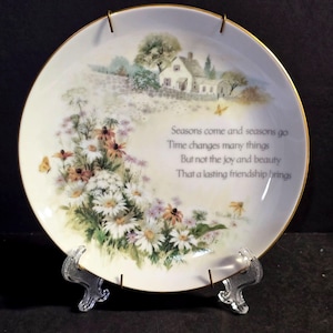 Lasting Memories Wall Plate Seasons Come & Seasons Go Porcelain Japan 1980s Gift