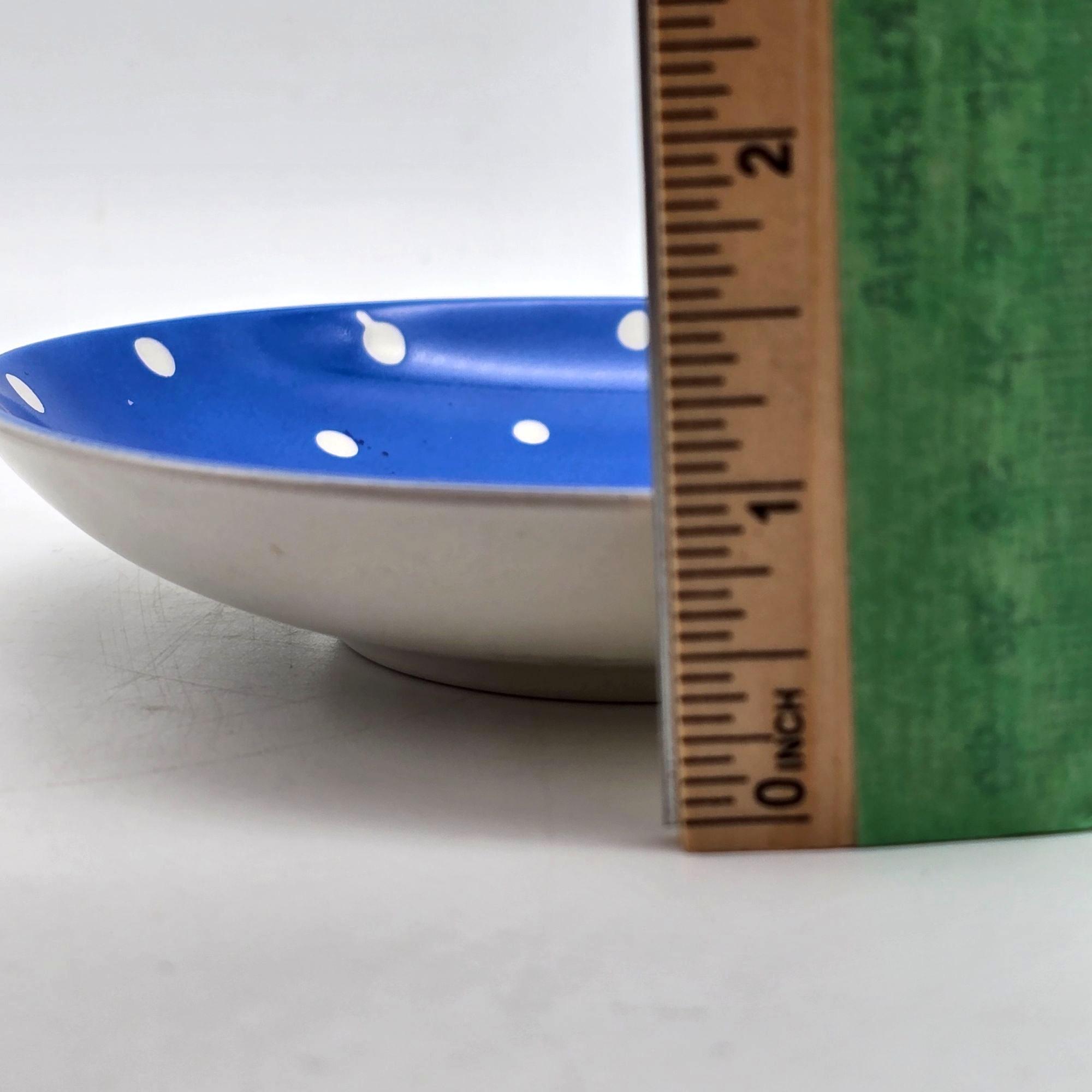 Upsala-ekeby Gefle Amanita Blue & White Polka Dot Saucer Made in