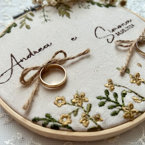 Porta fedi personalizzato Regalo nozze personalizzato Portafedi ricamato Regalo per gli sposi personalizzato Porta fedi tela