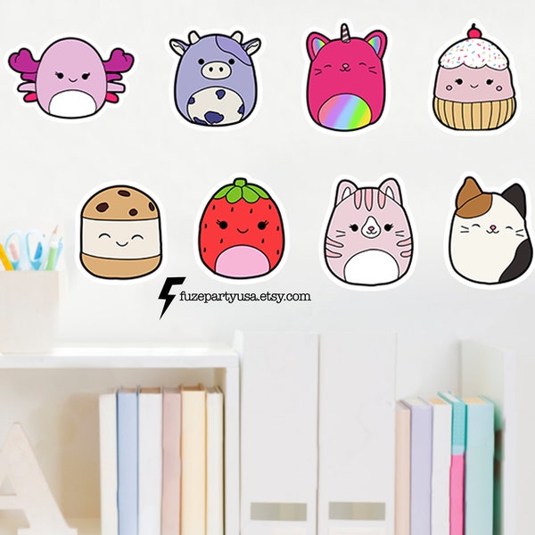 Squishmallow Wall Decals Sticker - For Room Decor and Wall Art - Perfect For Kids Room Squishmallow wall deco
