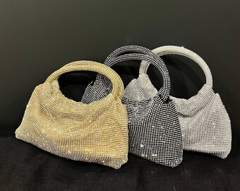 Strass-Abendtasche, glänzend funkelnde Strass-Geldbörse, Geldbörse, Clutch, Handtasche, Party, Braut, Brautjungfer