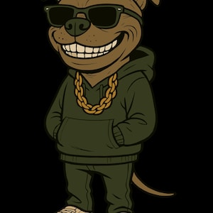 Bundle of Dog in Gorillaz style PNG image + vector source file