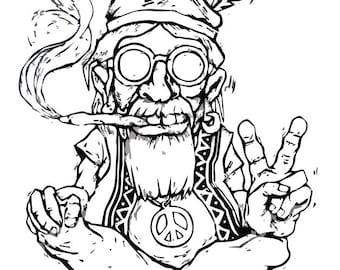 Imagen PNG de un hombre pacifista + archivo fuente vectorial