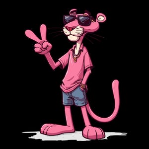Bundle of Pink panther PNG image + vector source file