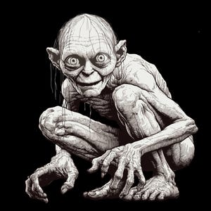 Ensemble d&#39;images PNG Gollum + fichier source vectoriel