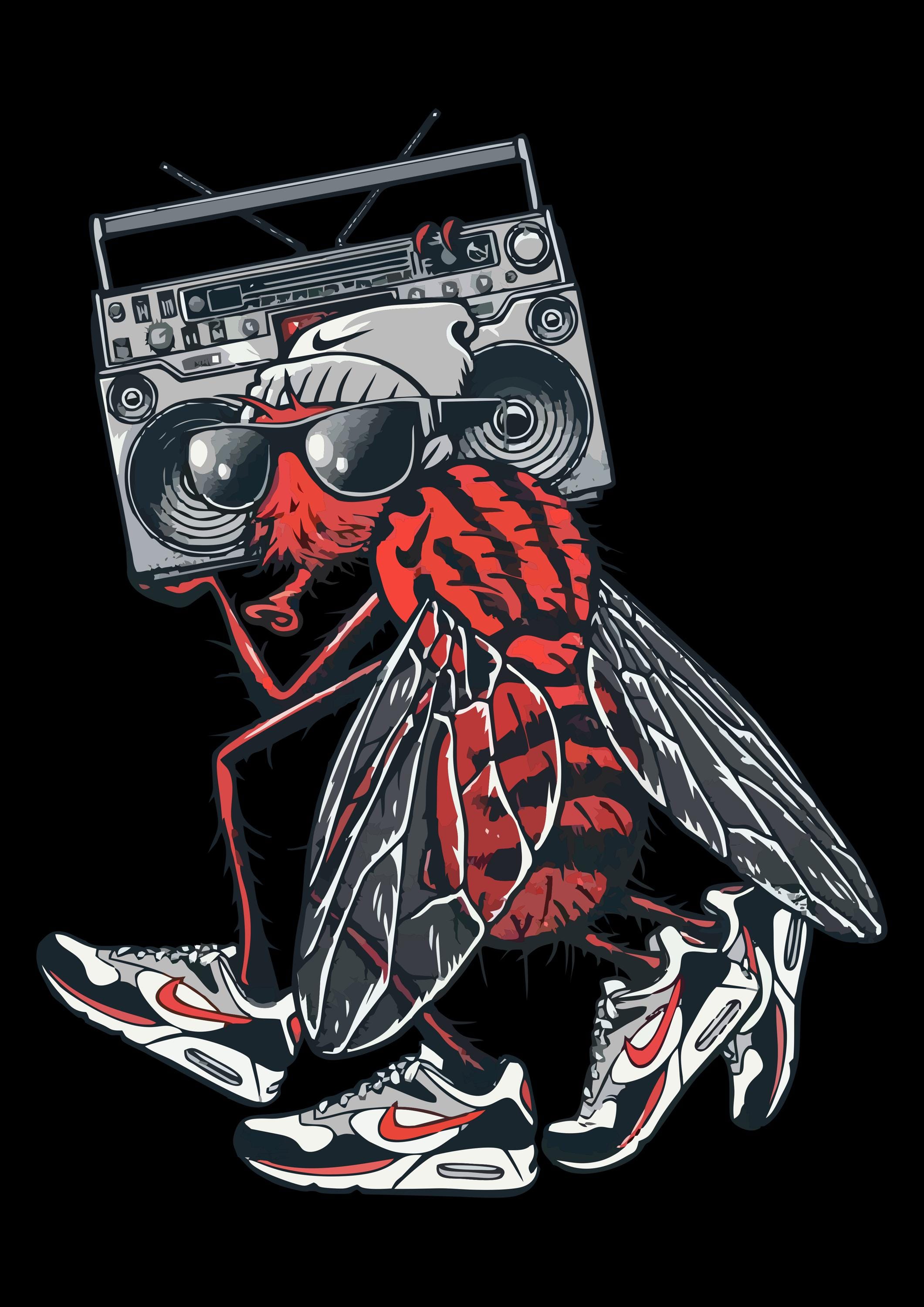 Imagen PNG de un conjunto de moscas + archivo fuente vectorial