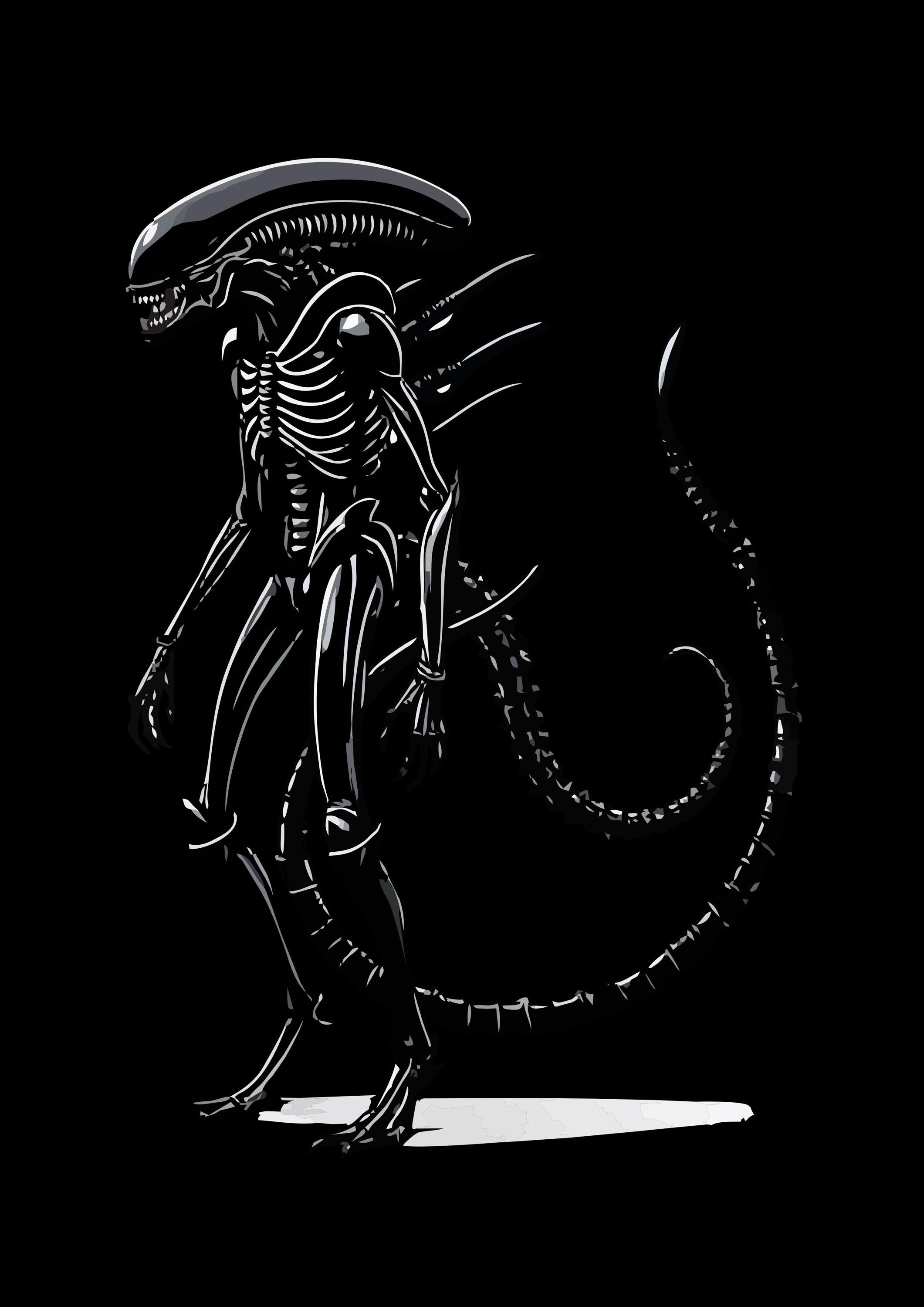Bundle of Xenomorph PNG Image + Vector Source File - Etsy