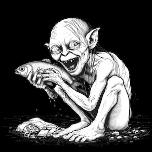Bündel von Gollum PNG Bild + Vektorquelldatei