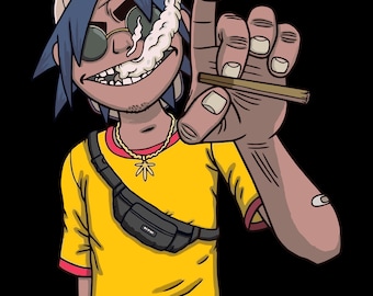 Paquete de imágenes PNG estilo Gorillaz + archivo fuente vectorial