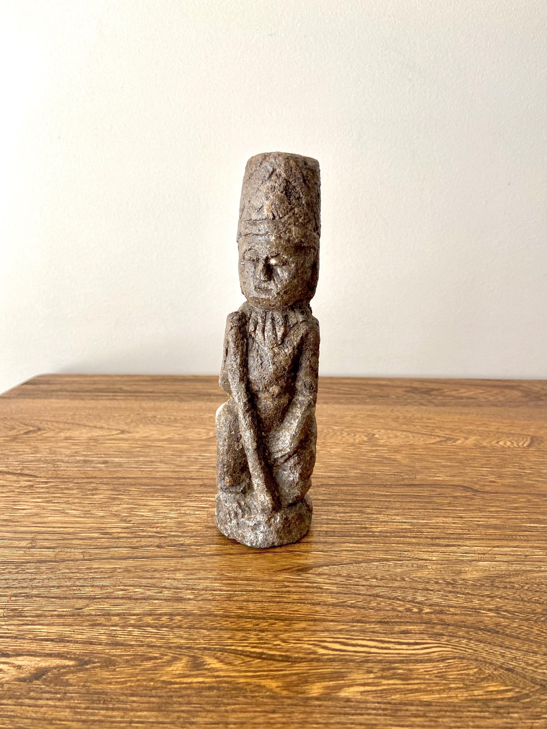 Vintage Volcanic Stone Carving, Pre-columbian Style Shaman