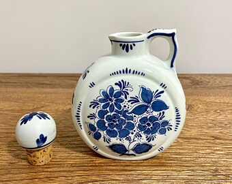 1931年製ヴィンテージ デルフトブルー オランダ陶器ボトル、コルク栓