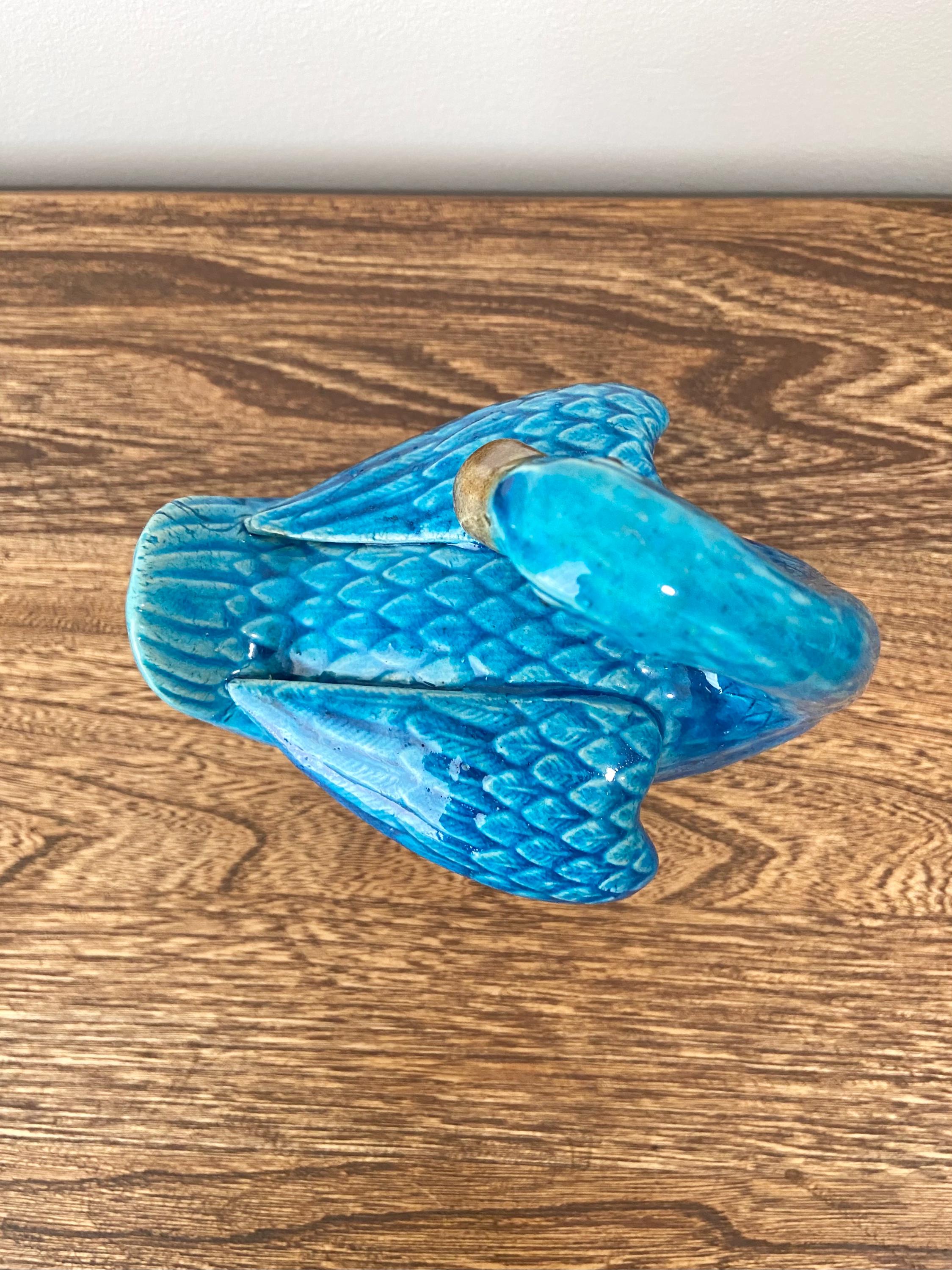 アヒル ペア トルコブルー 陶磁器 置物 レトロ 【公式通販】