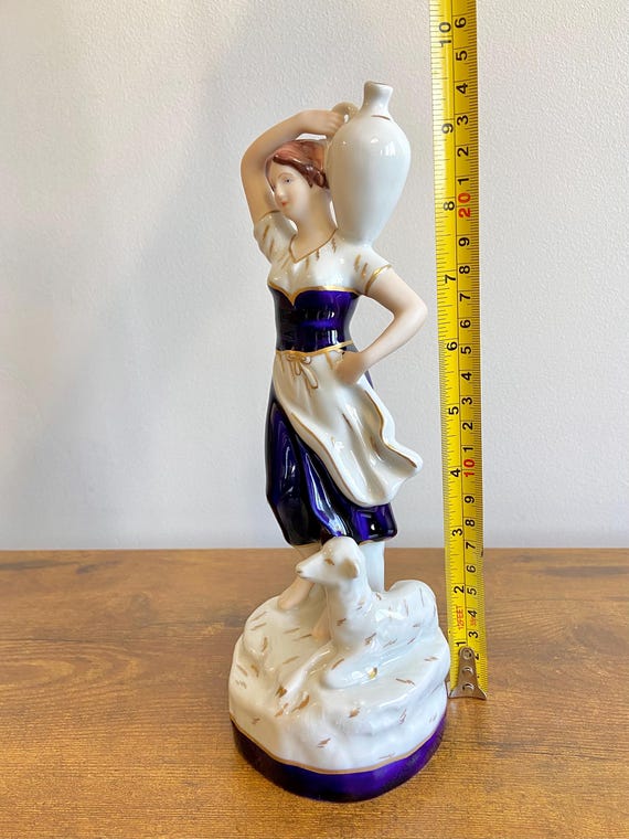 Vintage Royal Dux Bohemian Porcelain Shepherdess Water Carrier
