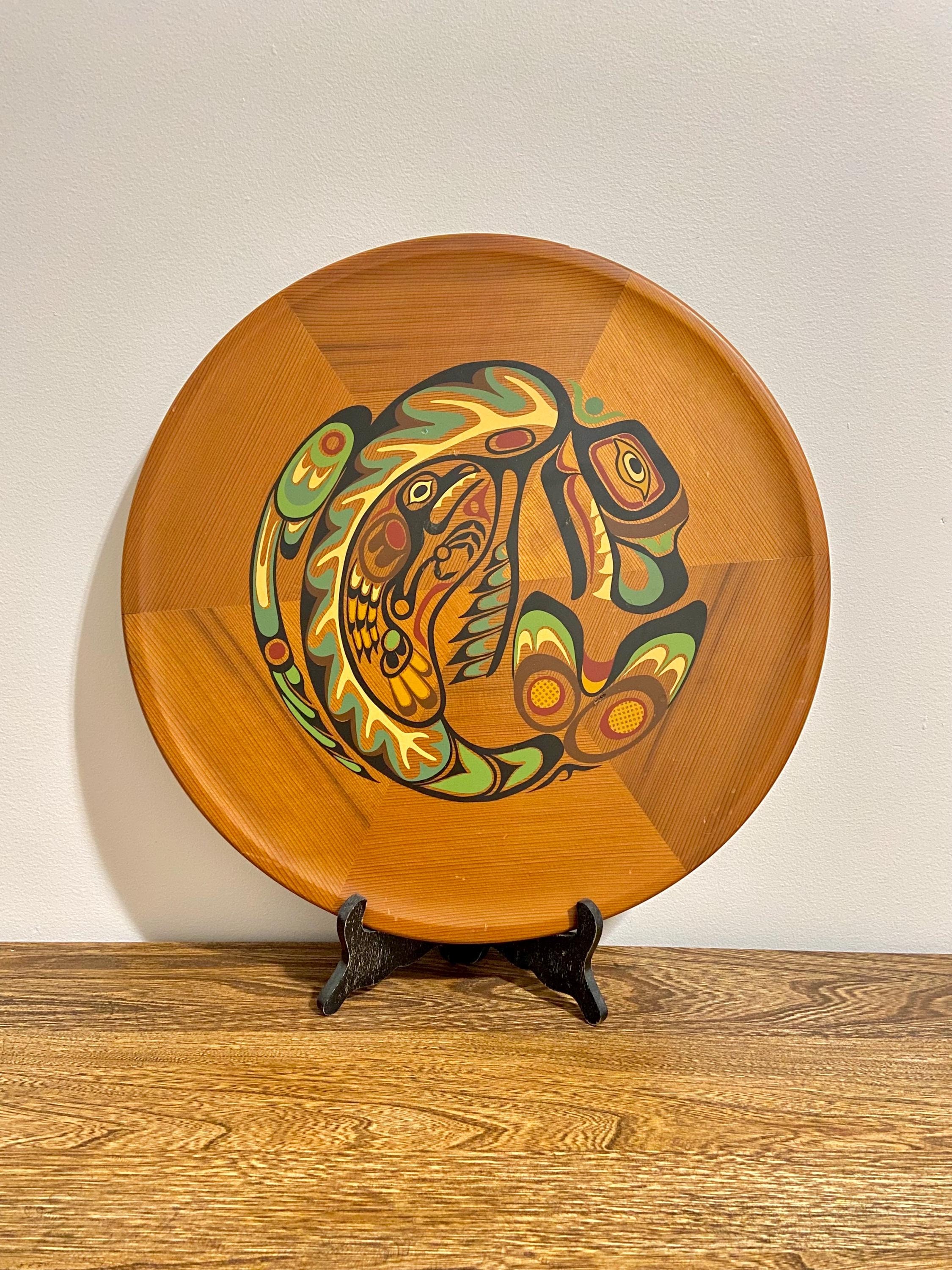 Vintage Canadian Native Art Western Red Cedar Wall Hanging