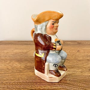 Vintage Artone Ceramic Toby Mug Jug, Hand Painted Character Jug, English Collectible 7” Tall, Mid-Century Bar Decor, Made in England