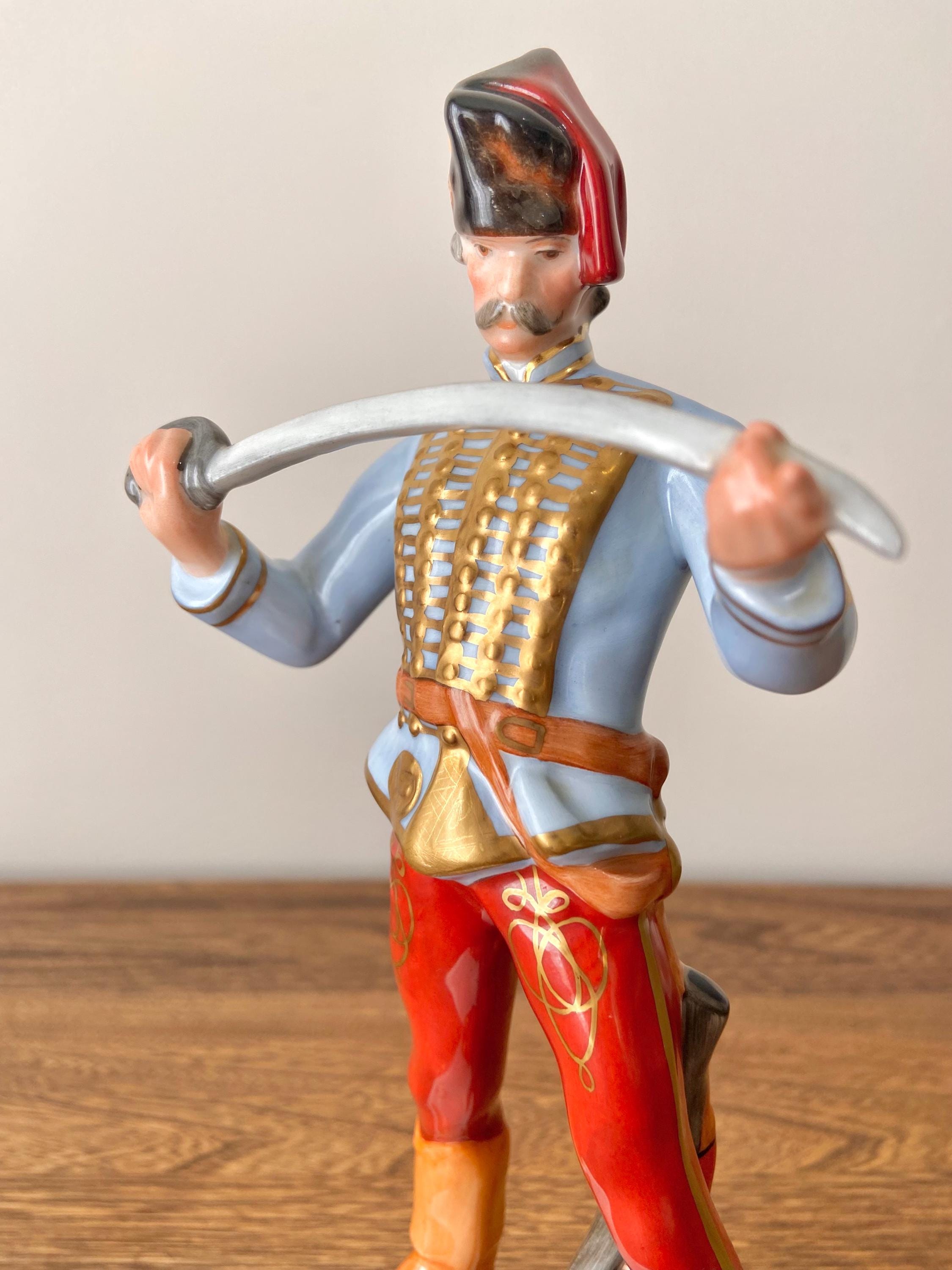 Vintage Herend Hand-painted Hadik Hussar Figurine 5526, 9 Vintage Herend Hand-painted Hadik Hussar Figurine 5526, 9