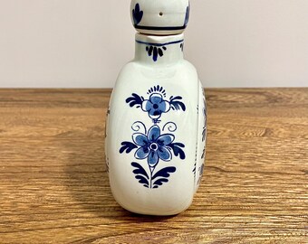 1931年製ヴィンテージ デルフトブルー オランダ陶器ボトル、コルク栓