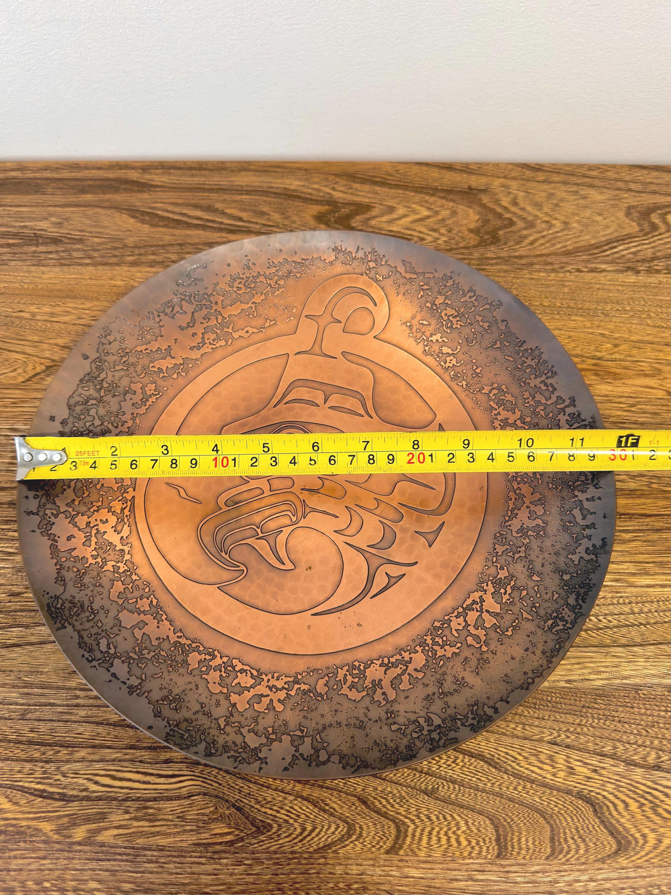 Vintage Kwakwaka'wakw Copper Plate by Harold Alfred, 11.75