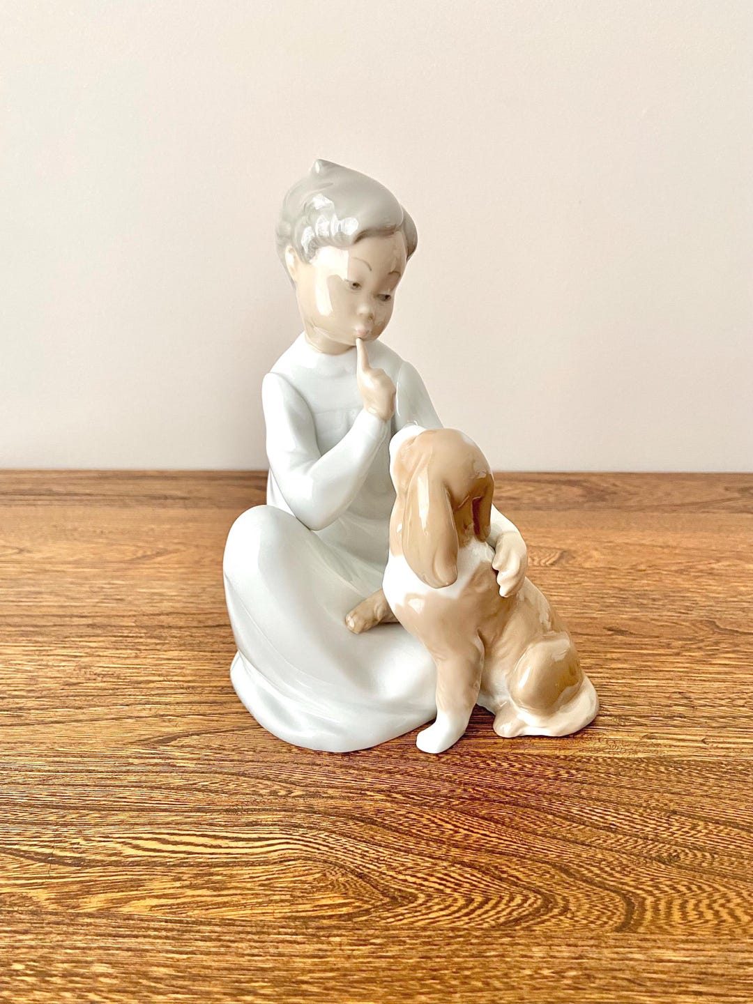 Vintage 1970 Lladro #4522 Boy With Dog 