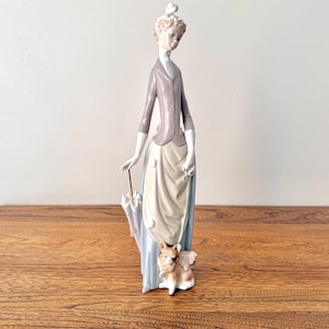 LLADRO 磁器人形 男女 パラソル 子犬 LLADRO（リヤドロ） 子犬たちとお