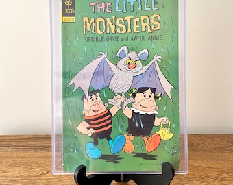 Cómic vintage The Little Monsters #38, febrero de 1977 - Gold Key, "Orrible Orvie y Awful Annie", cómics coleccionables divertidos, Western Publishing