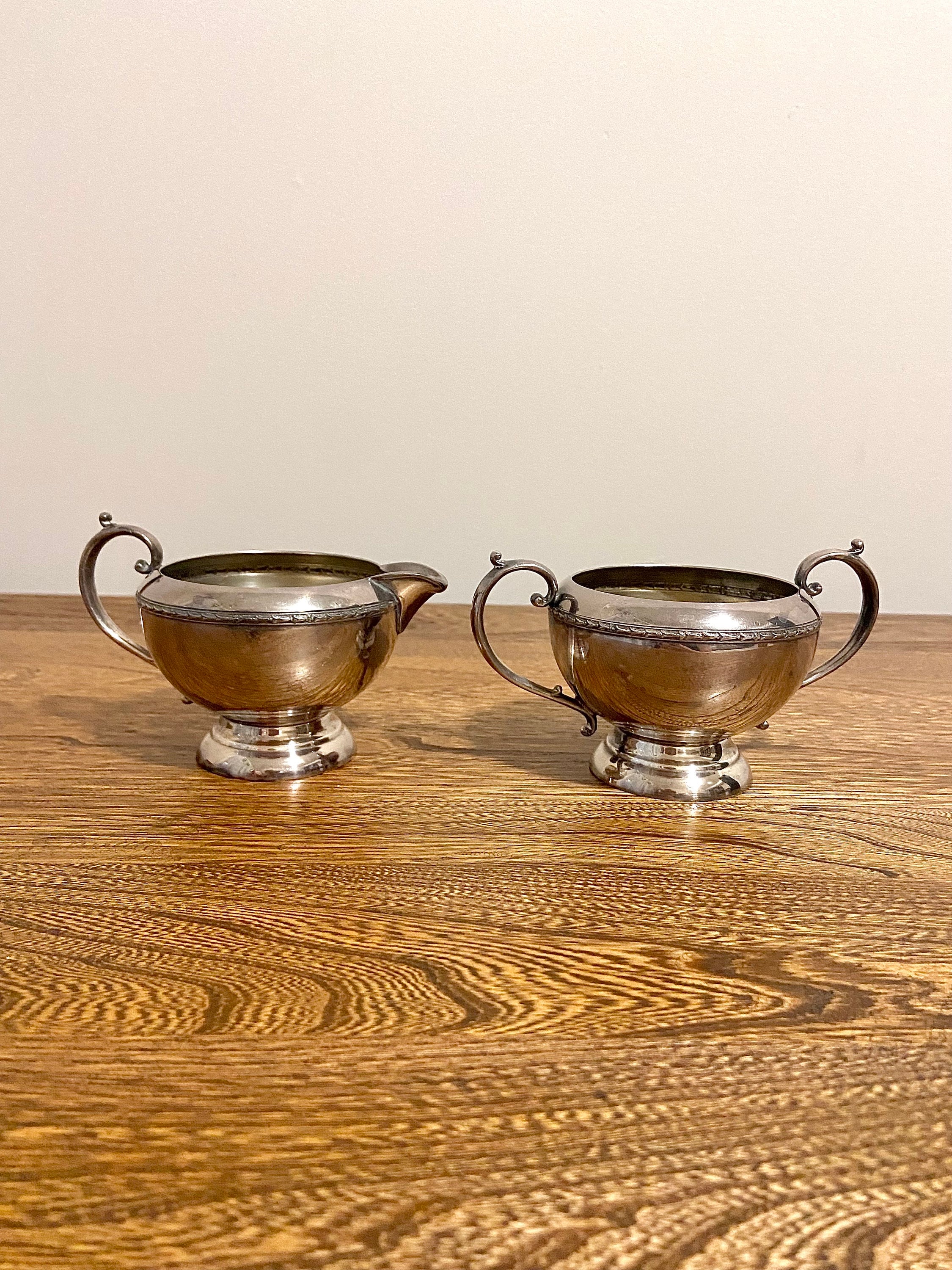 Vintage Essay Canada Silver Plated Creamer & Sugar Bowl